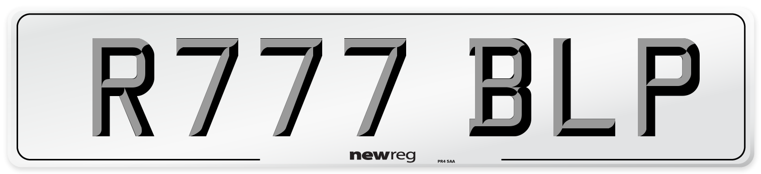 R777 BLP Number Plate from New Reg